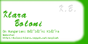 klara boloni business card